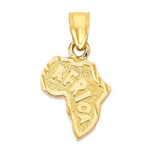 10K Solid Gold Africa Pendant – Heritage Jewelry, African Pride Gift, Map Charm